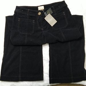 Anthropologie Navy Corduroy Bootcut Flared Pants
